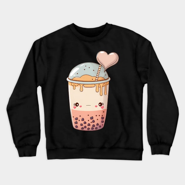 Valentine's day Bubble tea Couples boyfriend and girlfriend husband and wife lovers gift idea Crewneck Sweatshirt by Mi Styles